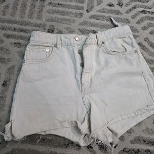 Zara Off-White Jean Shorts